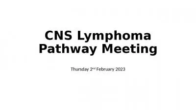 CNS Lymphoma Pathway Meeting