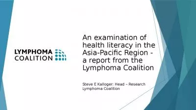 An examination of health literacy in the Asia-Pacific Region - a report from the Lymphoma