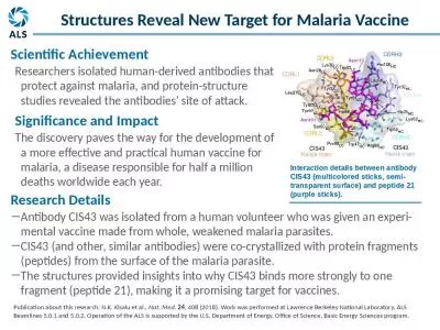 Research Details Antibody CIS43 was isolated from a human volunteer who was given an experi-mental