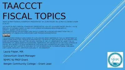 TAACCCT  fiscal topics 