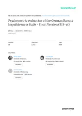 Psychometrische Evaluation der deutschen Barratt Impulsiveness Scale -