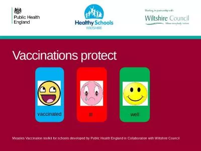 Vaccinations protect Measles Vaccination toolkit for schools developed by Public Health