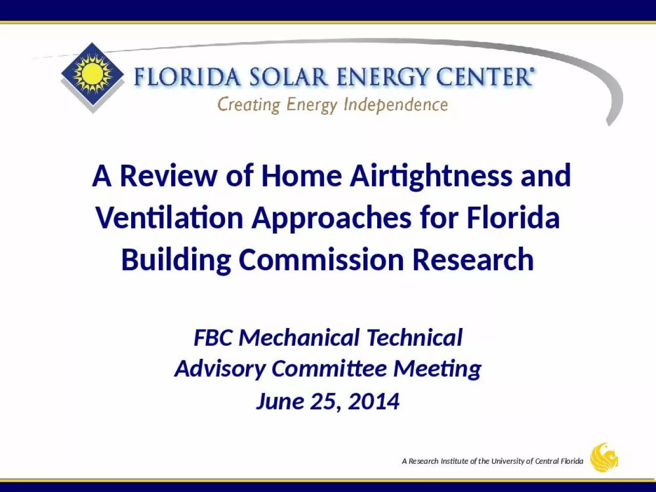 PPT-FBC Mechanical Technical Advisory Committee Meeting