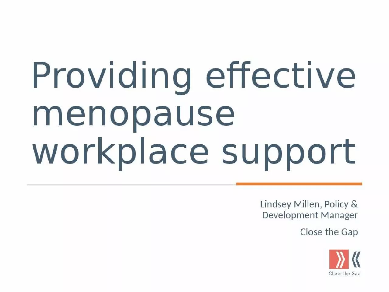 PPT-Providing effective menopause workplace support