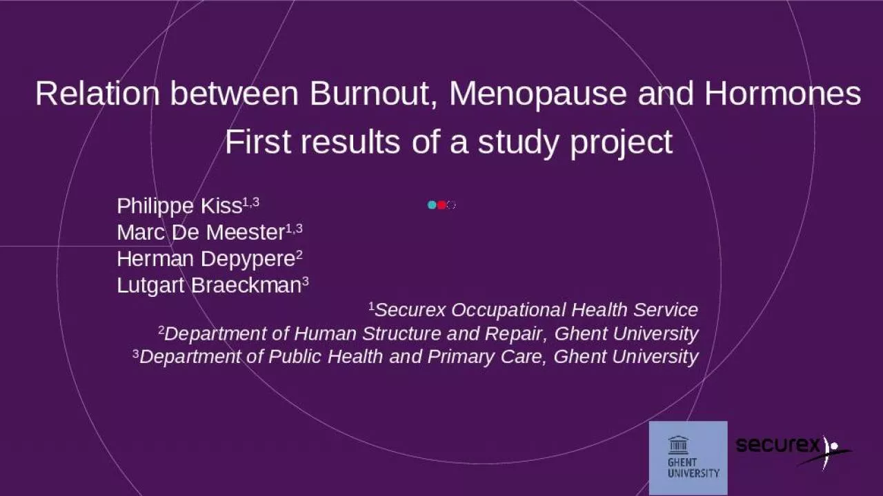 PPT-Relation between Burnout, Menopause and Hormones