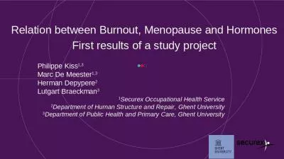 Relation between Burnout, Menopause and Hormones