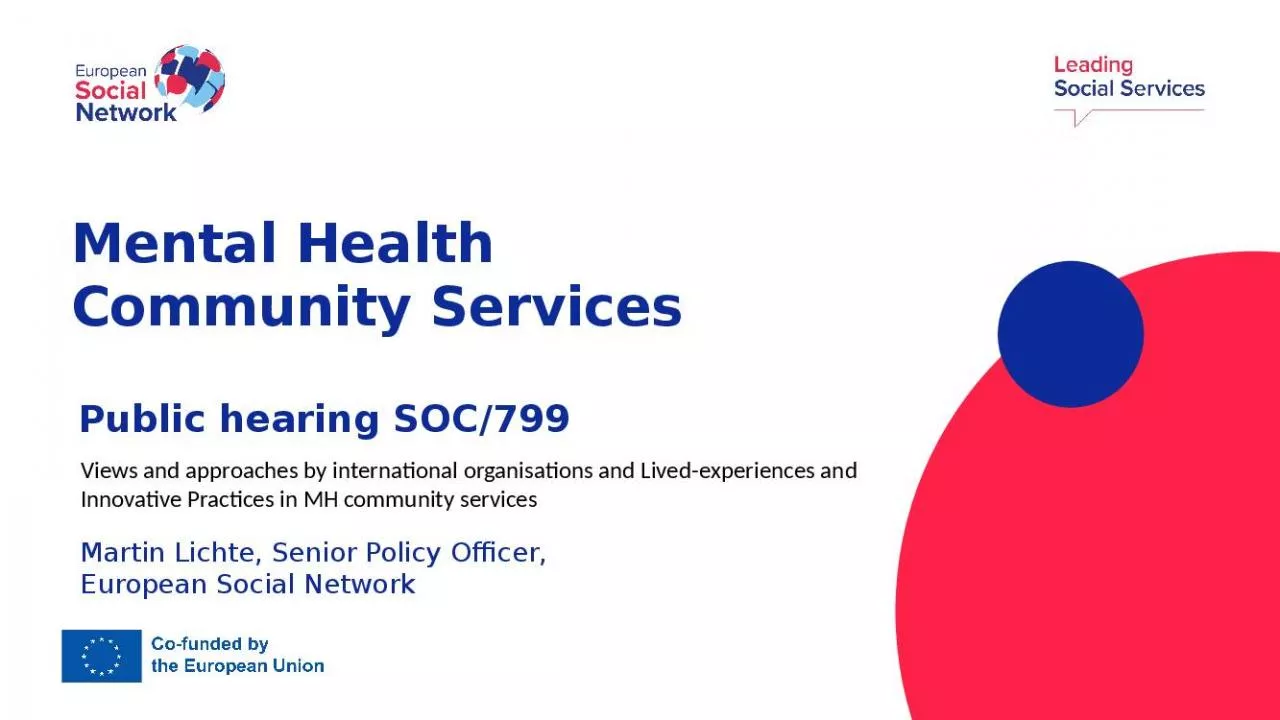 PPT-Mental Health Community Services