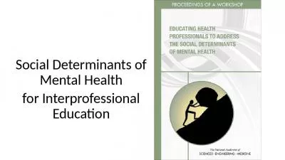 Social Determinants of Mental Health