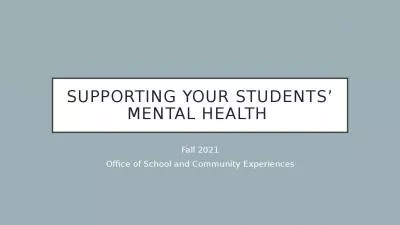 Supporting your students’ mental health