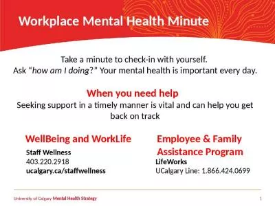 Workplace Mental Health Minute