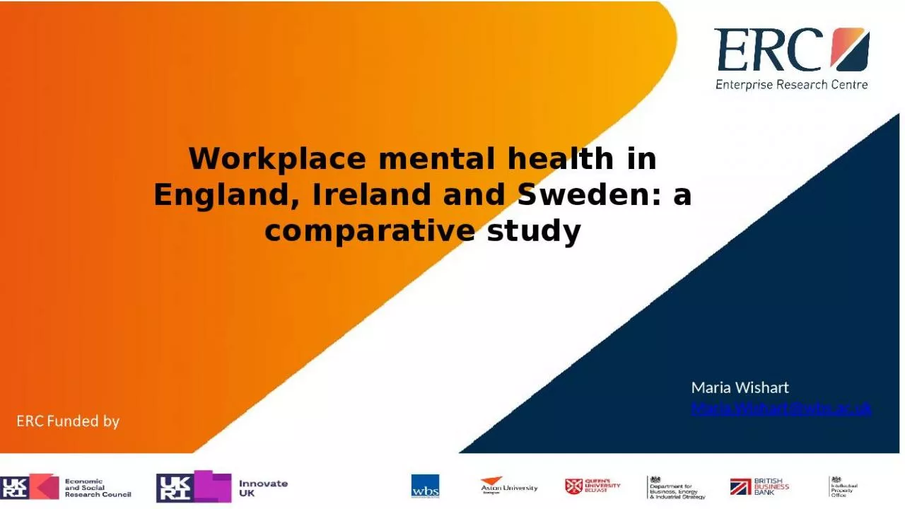 PPT-Workplace mental health in England, Ireland and Sweden: a comparative study