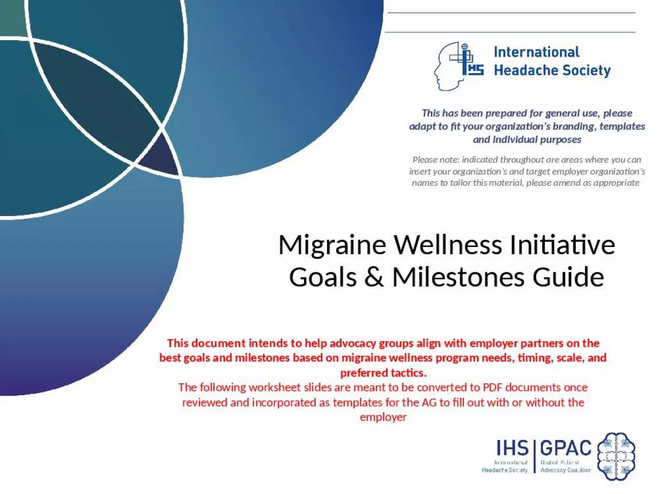 PPT-Migraine Wellness Initiative Goals & Milestones Guide