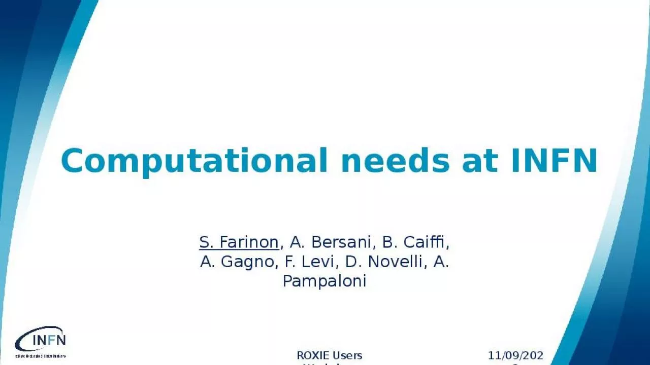 PPT-Computational needs at INFN