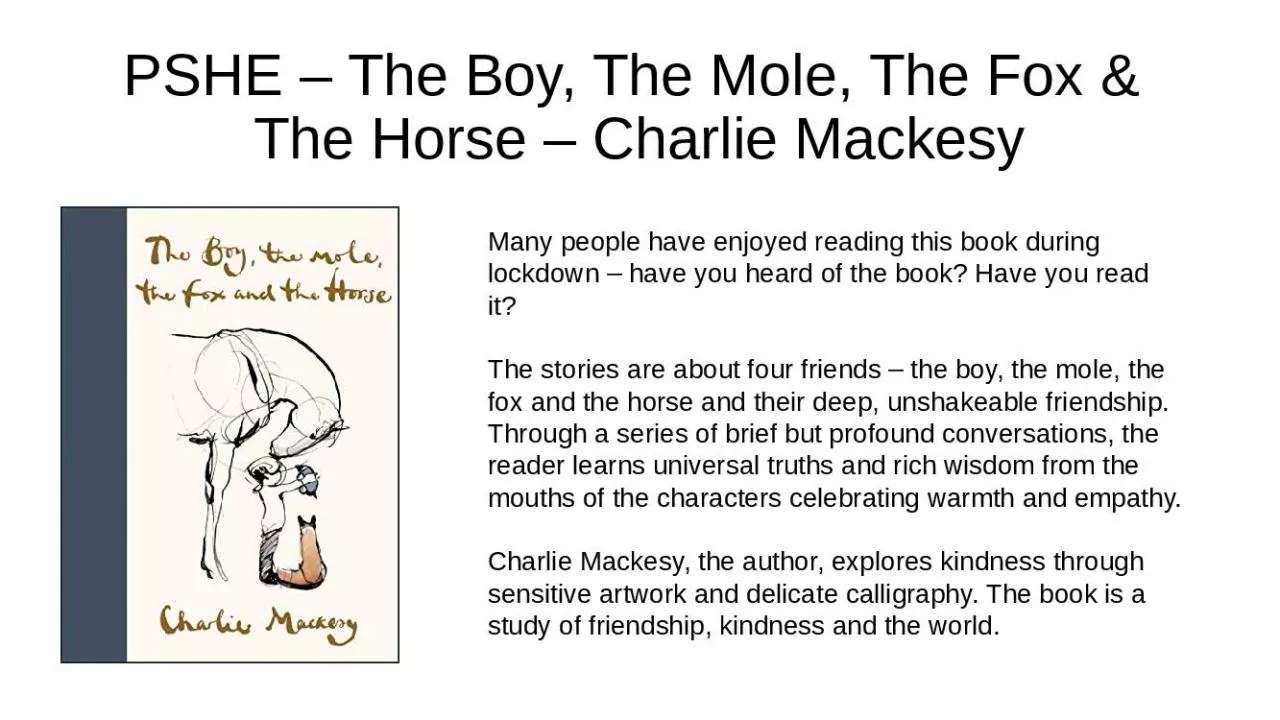 PPT-PSHE – The Boy, The Mole, The Fox &