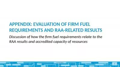 Appendix: Evaluation of Firm Fuel Requirements and RAA-related Results