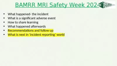 BAMRR MRI Safety Week 2024