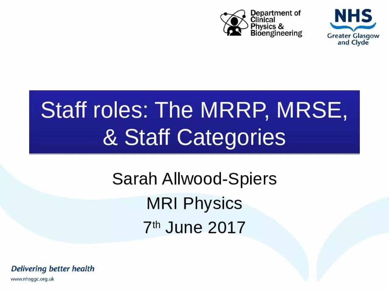 PPT-Staff roles: The MRRP, MRSE, & Staff Categories