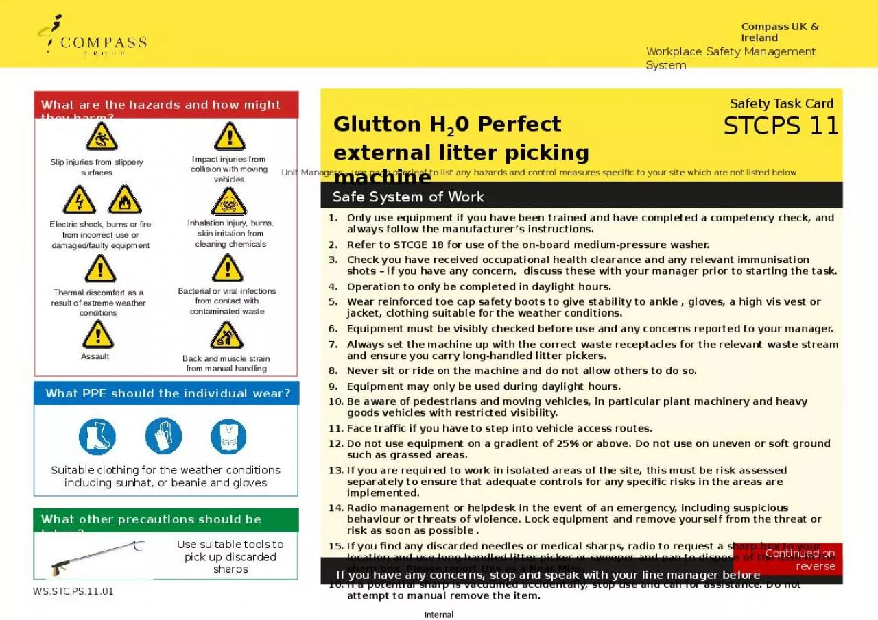 PPT-Glutton H 2 0 Perfect external litter picking machine