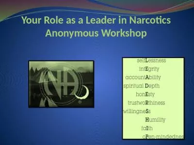 Your Role as a Leader in Narcotics Anonymous Workshop