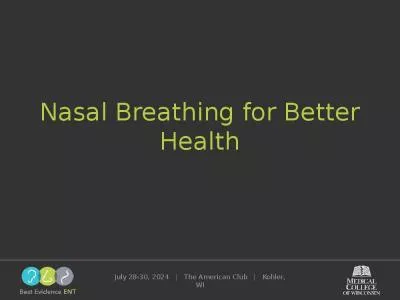 Nasal  Breathing for Better Health