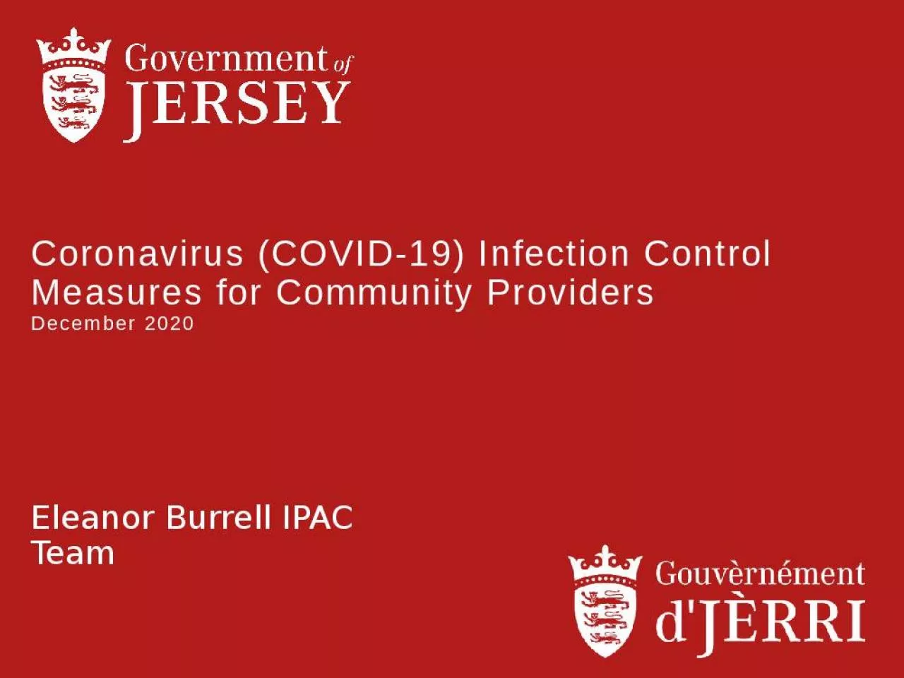 PPT-Coronavirus (COVID-19) Infection Control Measures for Community Providers