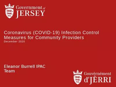 Coronavirus (COVID-19) Infection Control Measures for Community Providers