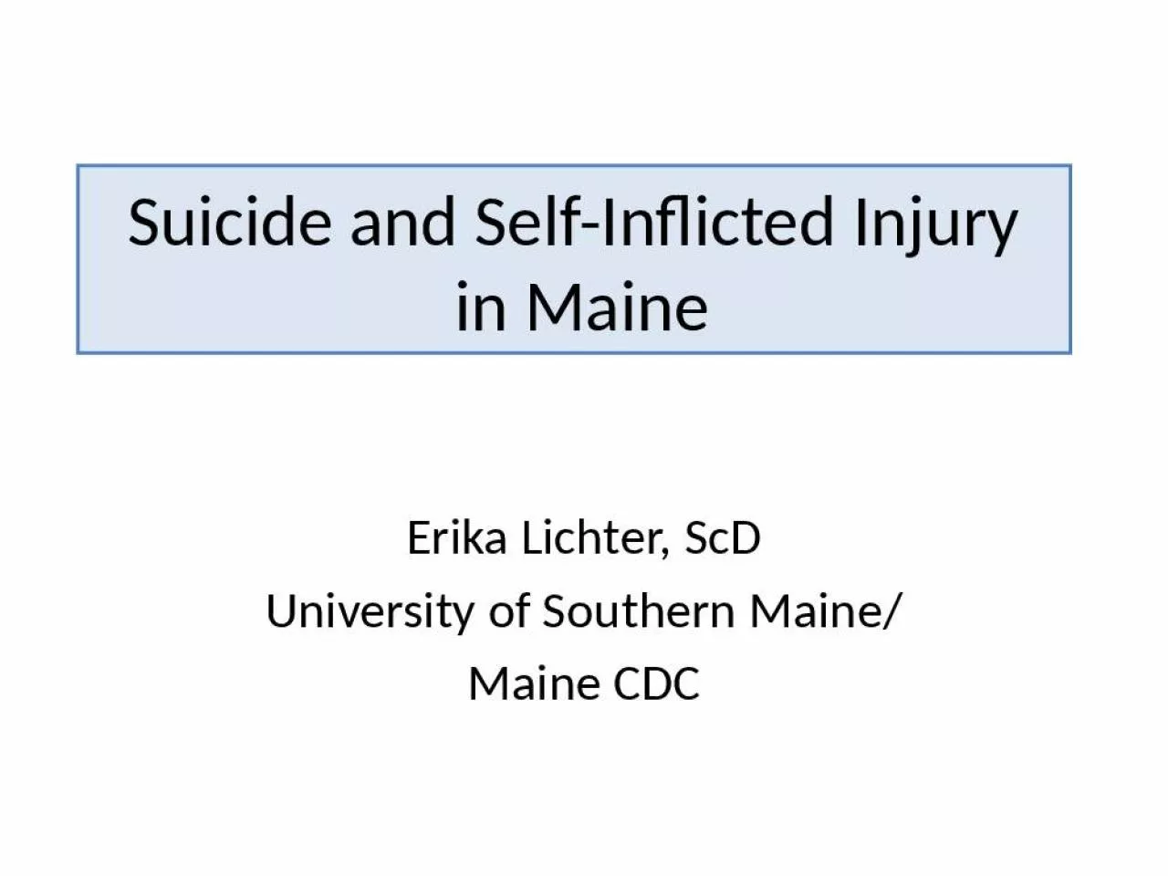 PPT-Suicide and Self-Inflicted Injury