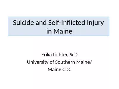 Suicide and Self-Inflicted Injury