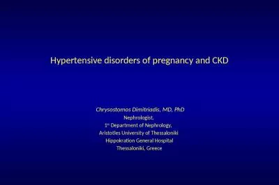 Hypertensive disorders of pregnancy and CKD