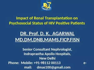 Impact of Renal Transplantation on Psychosocial Status of HIV Positive Patients