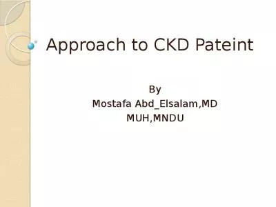 Approach to CKD  Pateint