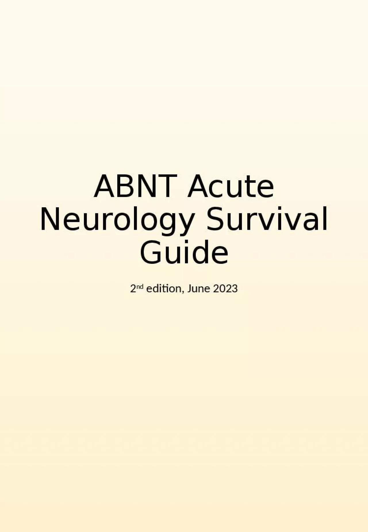 PPT-ABNT Acute Neurology Survival Guide