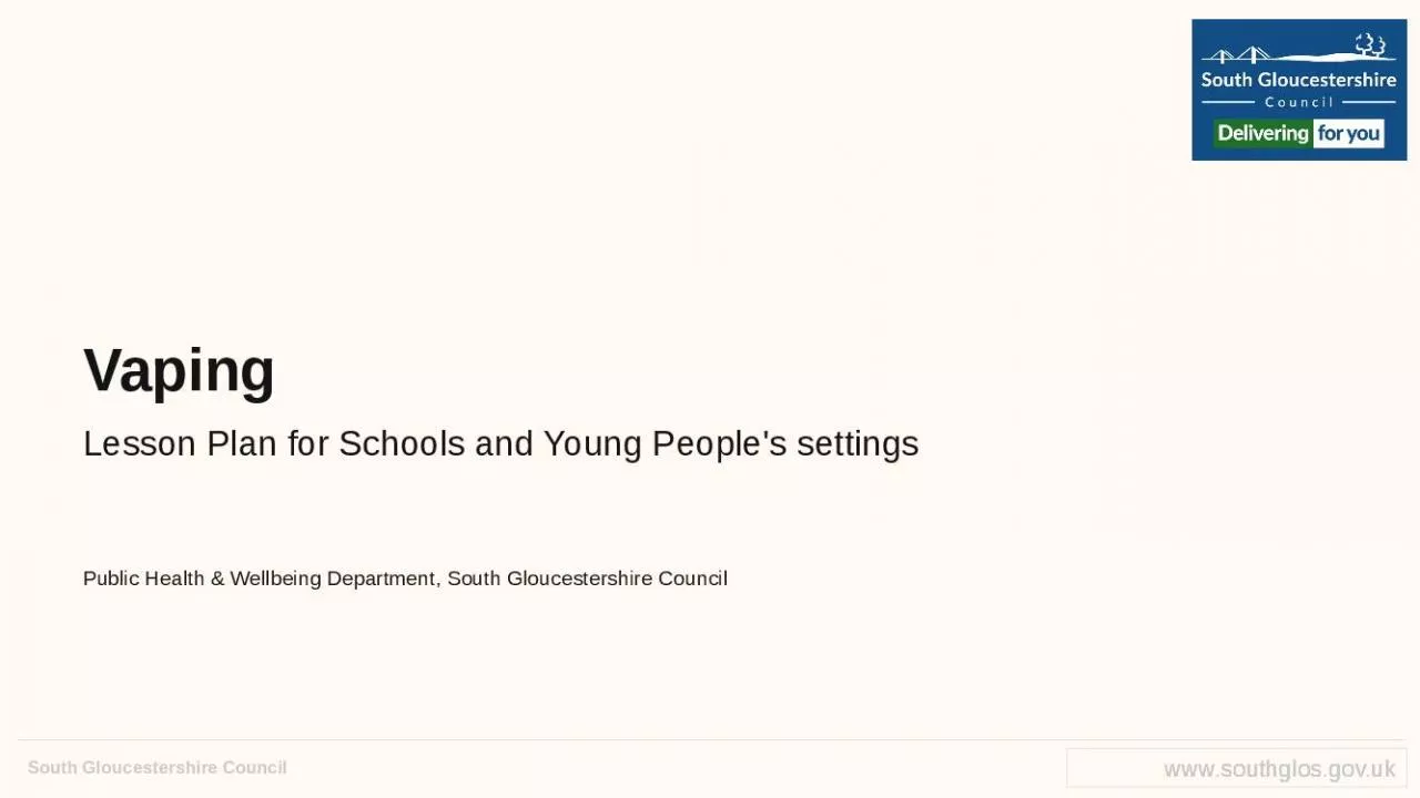 PPT-Vaping Lesson Plan for Schools and Young People's settings