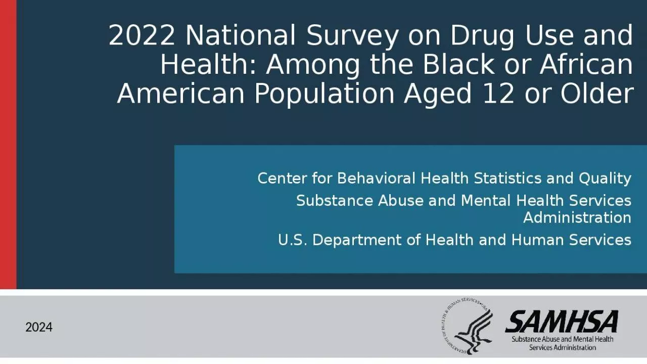 PPT-2022 National Survey on Drug Use and Health: Among the Black or African American Population