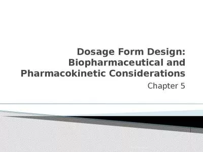 Dosage Form Design: Biopharmaceutical and Pharmacokinetic Considerations