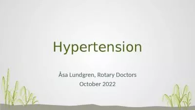 Hypertension Åsa Lundgren, Rotary Doctors