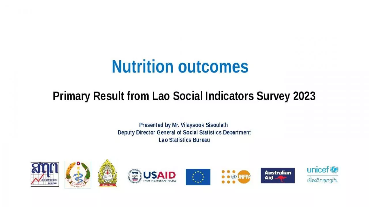 PPT-Nutrition outcomes Primary Result from Lao Social Indicators Survey 2023