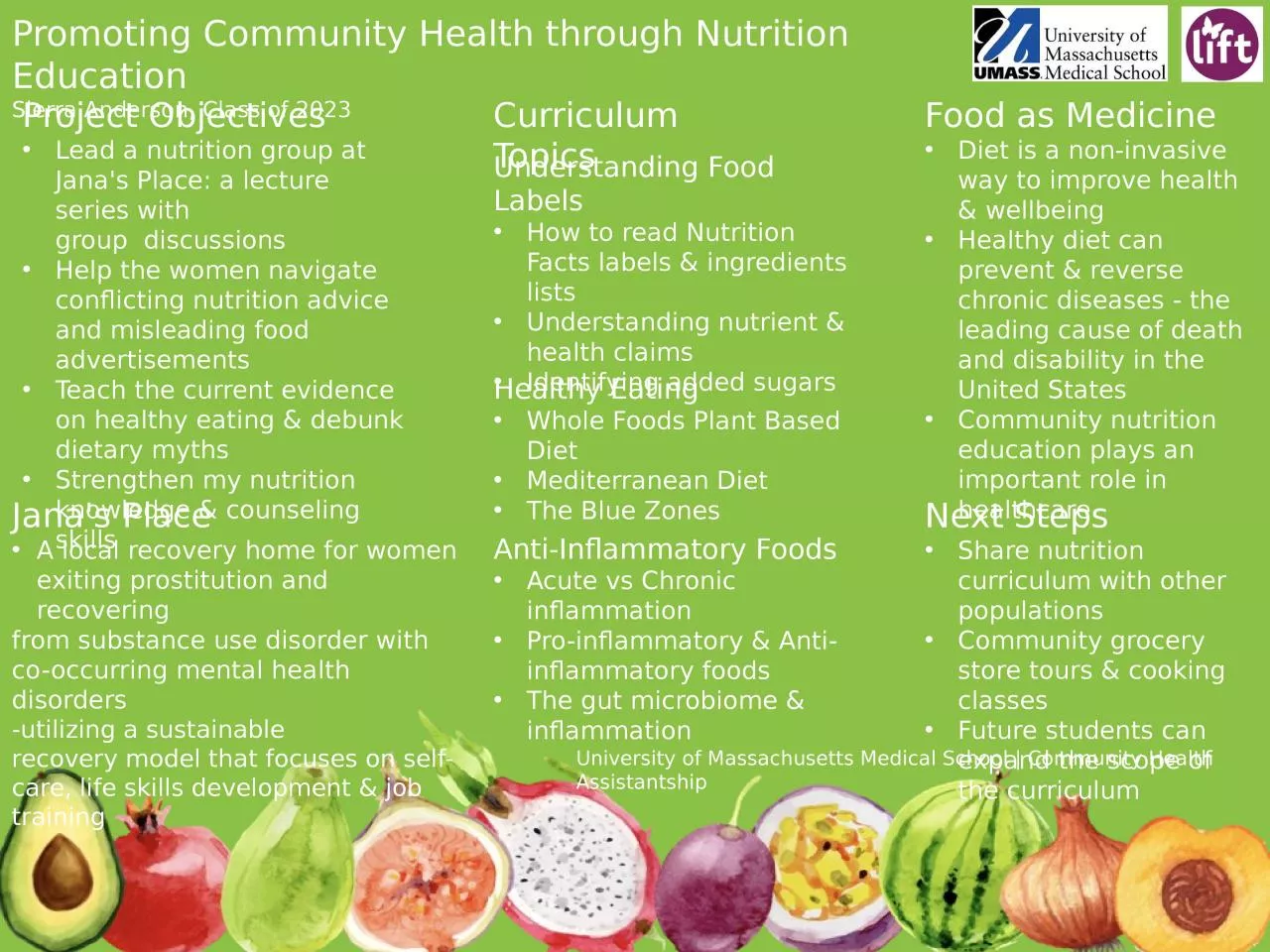 PPT-Promoting Community Health through Nutrition Education