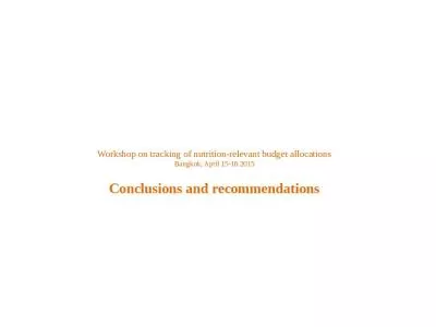 Workshop on tracking of nutrition-relevant budget allocations