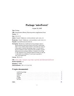 PDF-missForest-packageNonparametricMissingValueImputationusingRandomForest