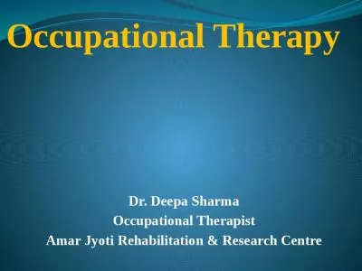 Occupational Therapy  Dr.