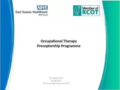 Occupational Therapy Preceptorship Programme