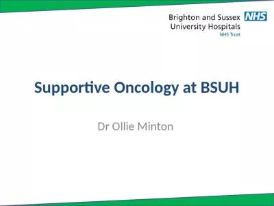 Supportive Oncology at BSUH