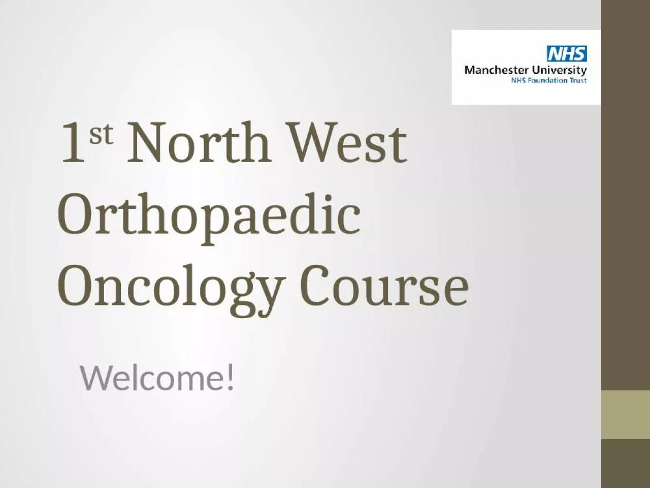 PPT-1 st North West Orthopaedic