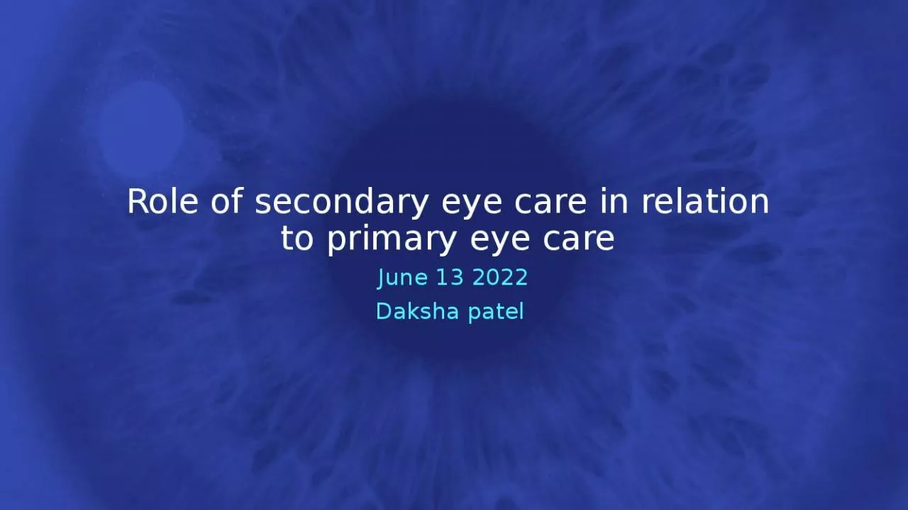 PPT-Role of secondary eye care in relation