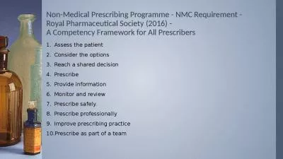 Non-Medical Prescribing Programme - NMC Requirement -