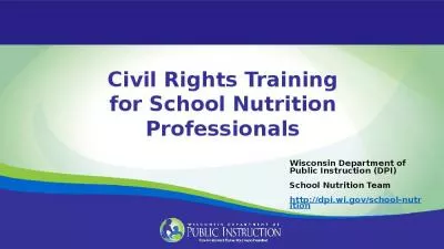 Civil Rights Training for School Nutrition Professionals