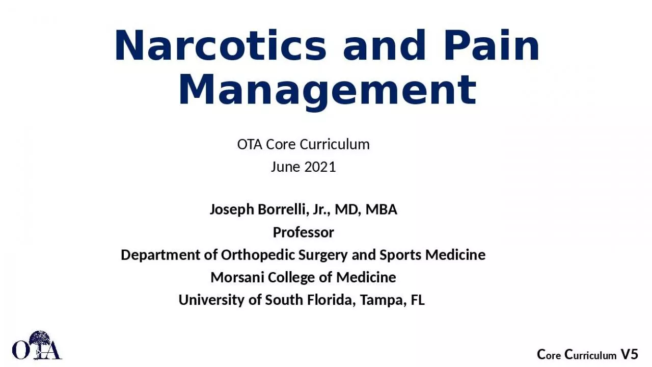 PPT-Narcotics and Pain Management