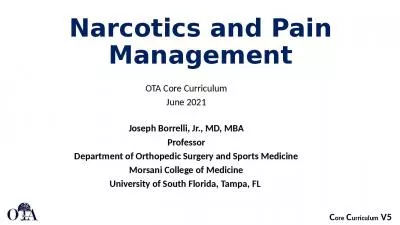 Narcotics and Pain Management