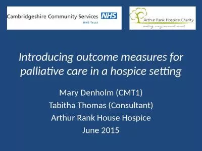 Introducing outcome measures for palliative care in a hospice setting